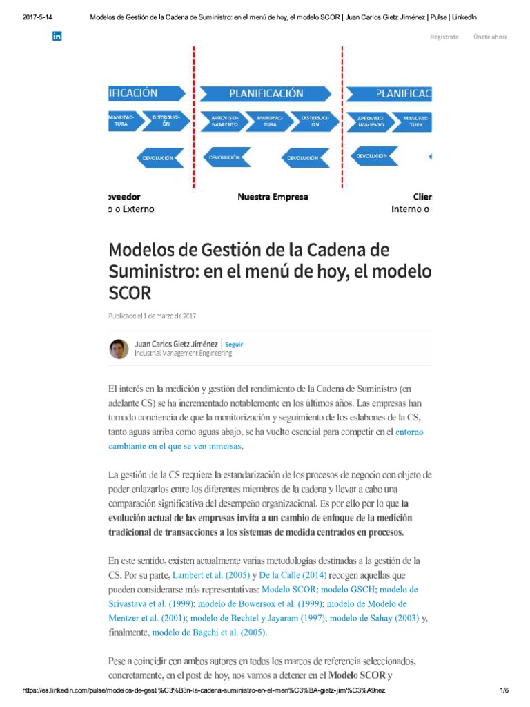 Modelos de Gestión de La Cadena de Suministro en El El Menú - Linkedin ...