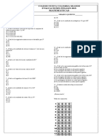 evaluación matemáticas quinto