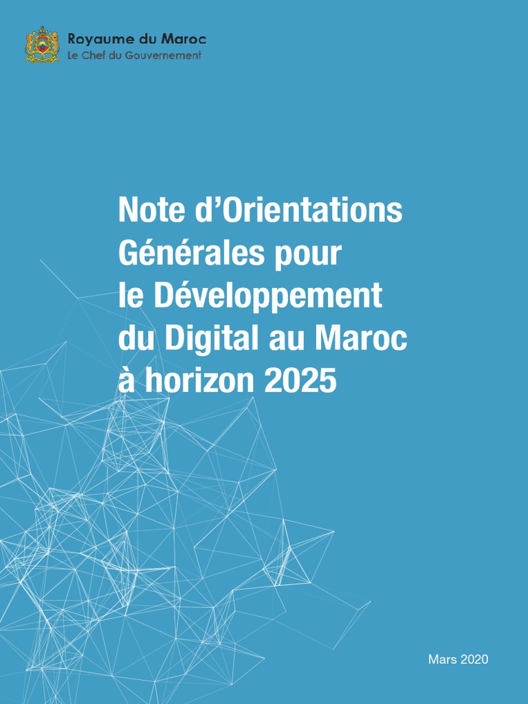 Note D'orientations Générales Pour Le Développement Du Digital Au Maroc ...