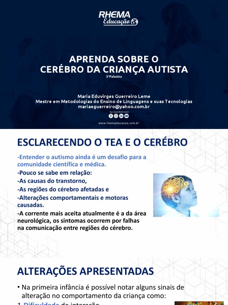 Entendendo o Cérebro no TEA | PDF | Espectro do autismo | Cérebro