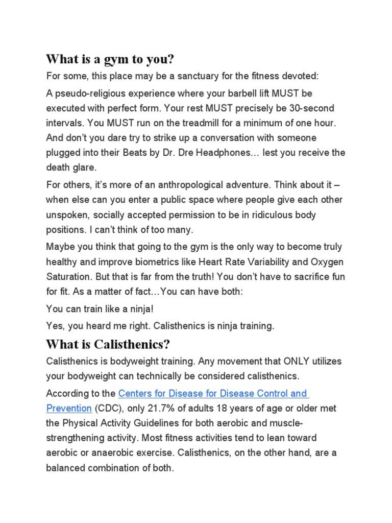 Basics of Calisthenics | PDF