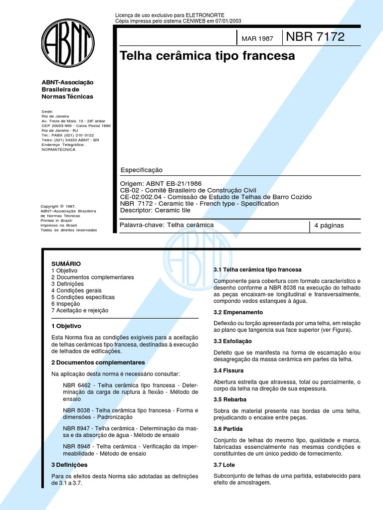 NBR 7172 87 | PDF
