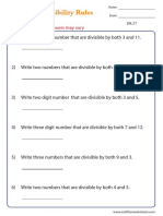 Divisibility Rules Worksheet