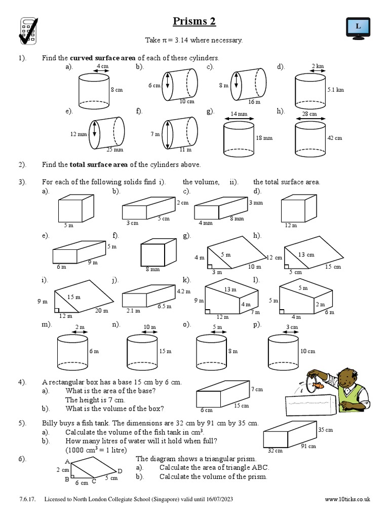 Prisms PDF Area Volume