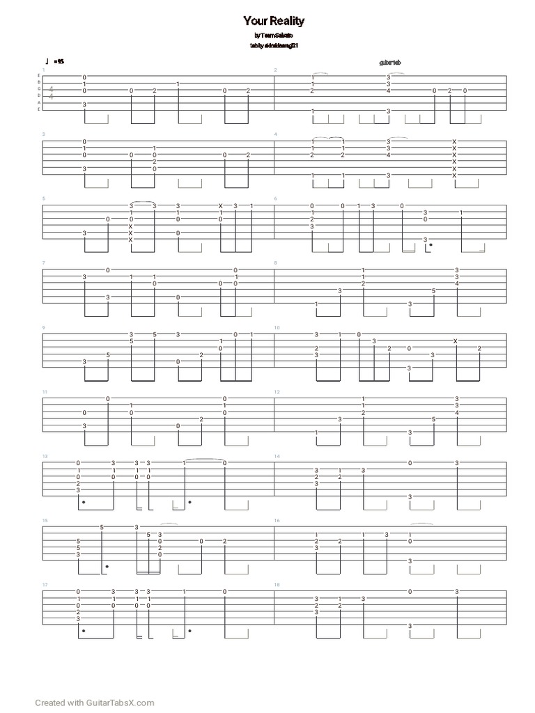 Your Reality Guitar Tabs and Chords | PDF