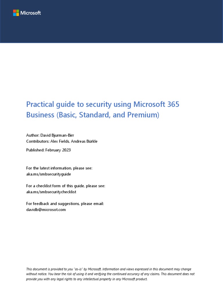 Security Guide for Microsoft 365 Users | PDF | Mobile App | Security