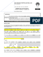 Universidad Técnica Particular de Loja: Primera Evaluacion Parcial