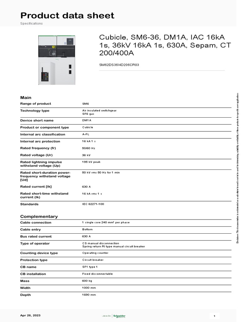 SM6-36 Sm62ds36i4d206cr03 100 | PDF | Electrical Equipment | Electronics