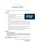 Syllabus Finanzas para No Especialistas Agosto 2011