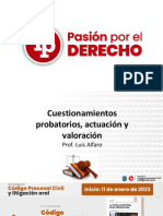 Cuestionamientos Probatorios, Actuación y Valoración PDF Gratis