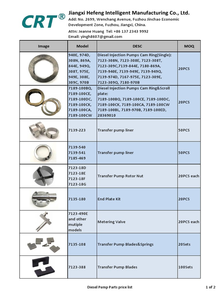 Fuel injection pump spare parts | PDF