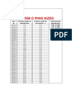 As-568 O Ring Sizes: Internal Diameter Internal Diameter Cross Section NO (Millimetres) (Tolerance + / - ) (Millimetres)