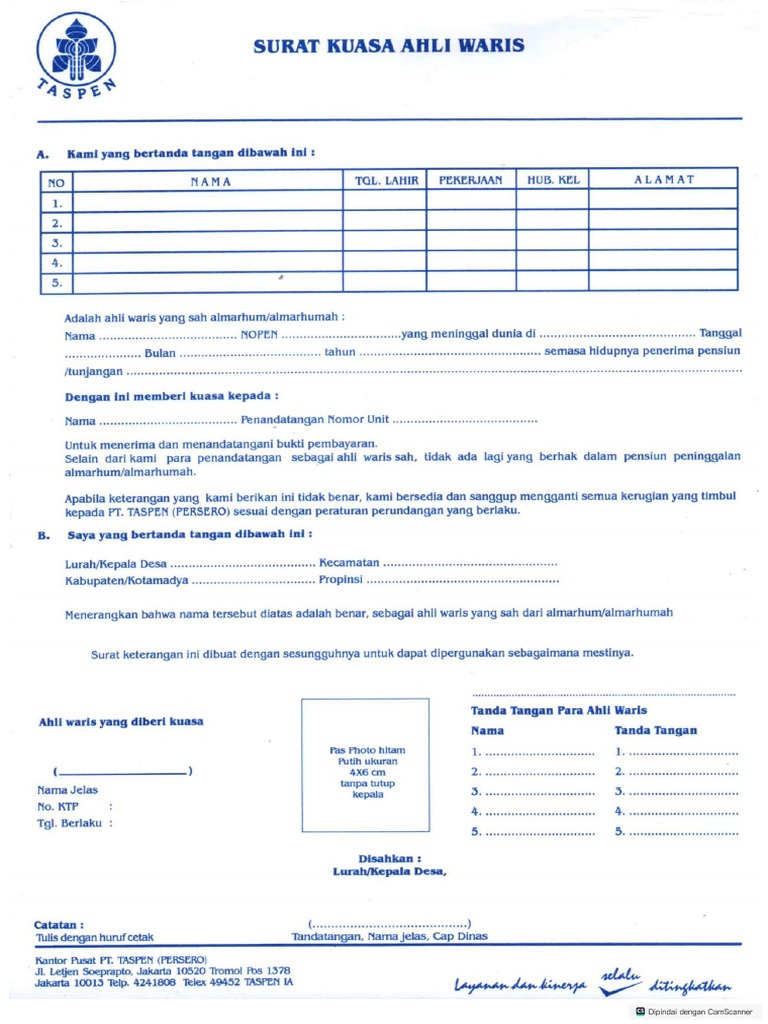 Surat Kuasa Ahli Waris | PDF