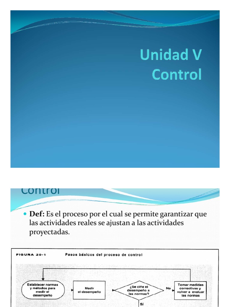 Unidad V - Control | PDF | Crecimiento personal y profesional ...