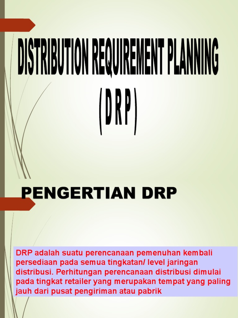 DISTRIBUTION REQUIREMENT PLANNING PDF
