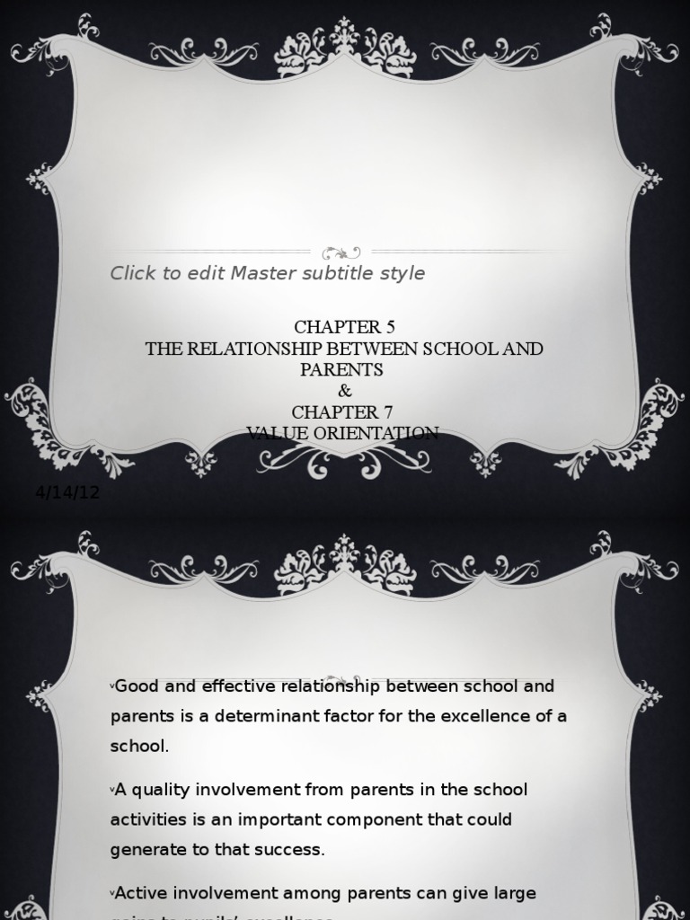 Click To Edit Master Subtitle Style: The Relationship Between School ...