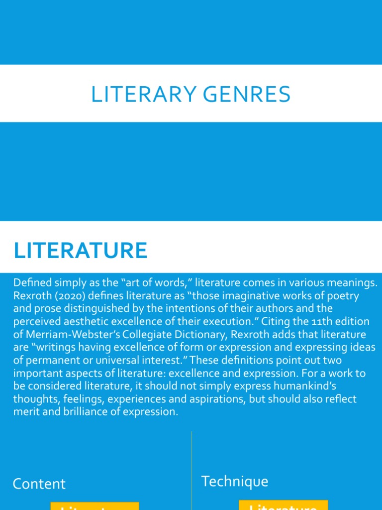 Literary Genres PDF Genre Poetry