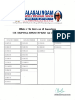 Time Table Arrear Examinations First Year Ug