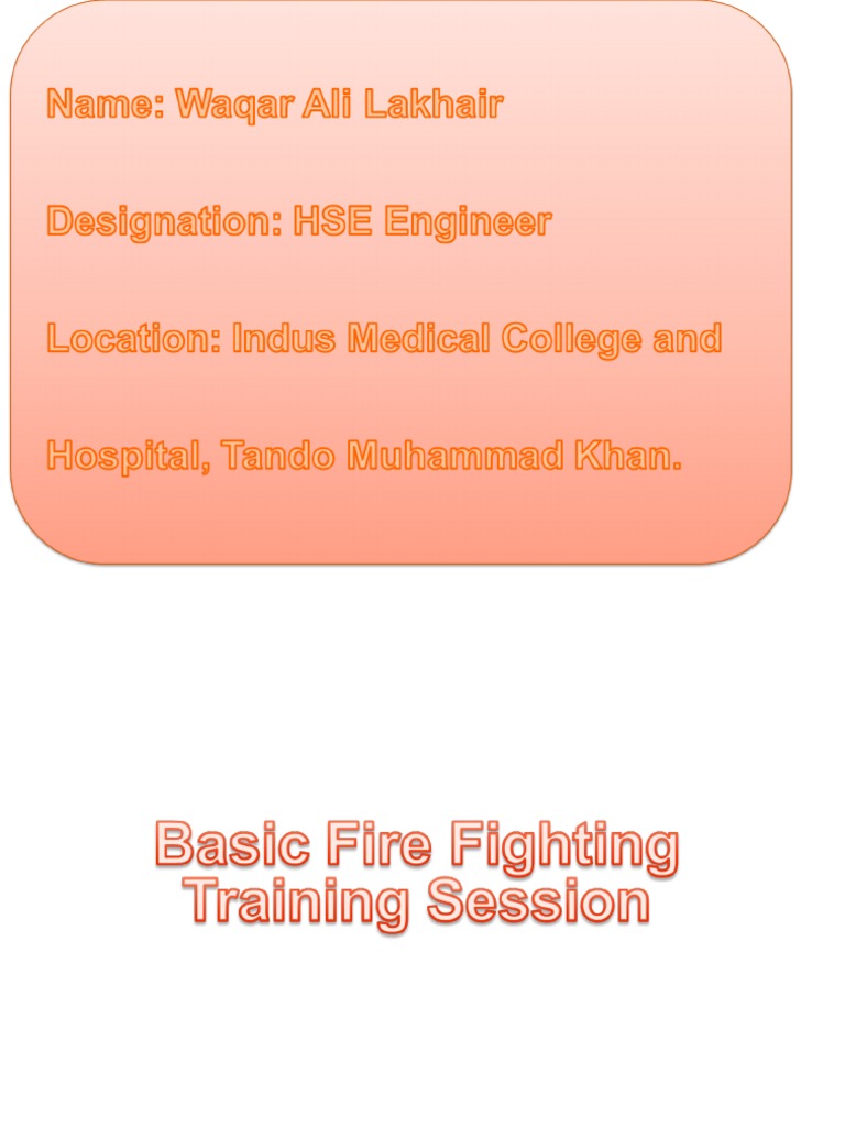 Basic Fire Fighting Training PDF