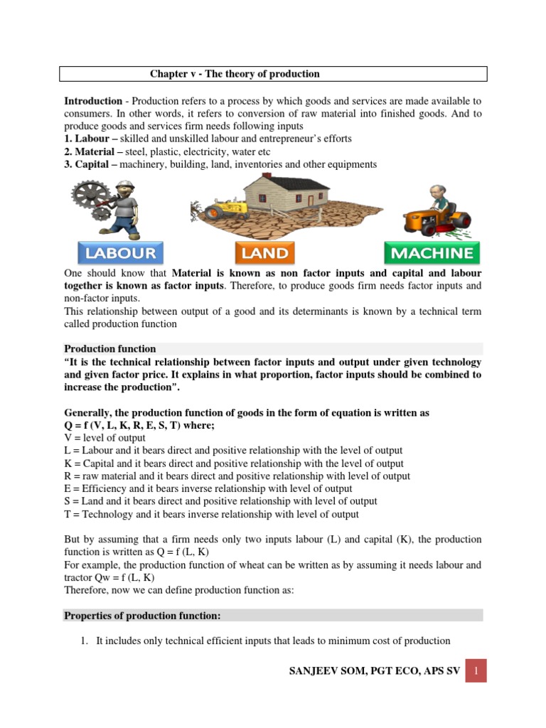 Chapter 5. The Theory of Production Function | PDF | Teaching Methods ...
