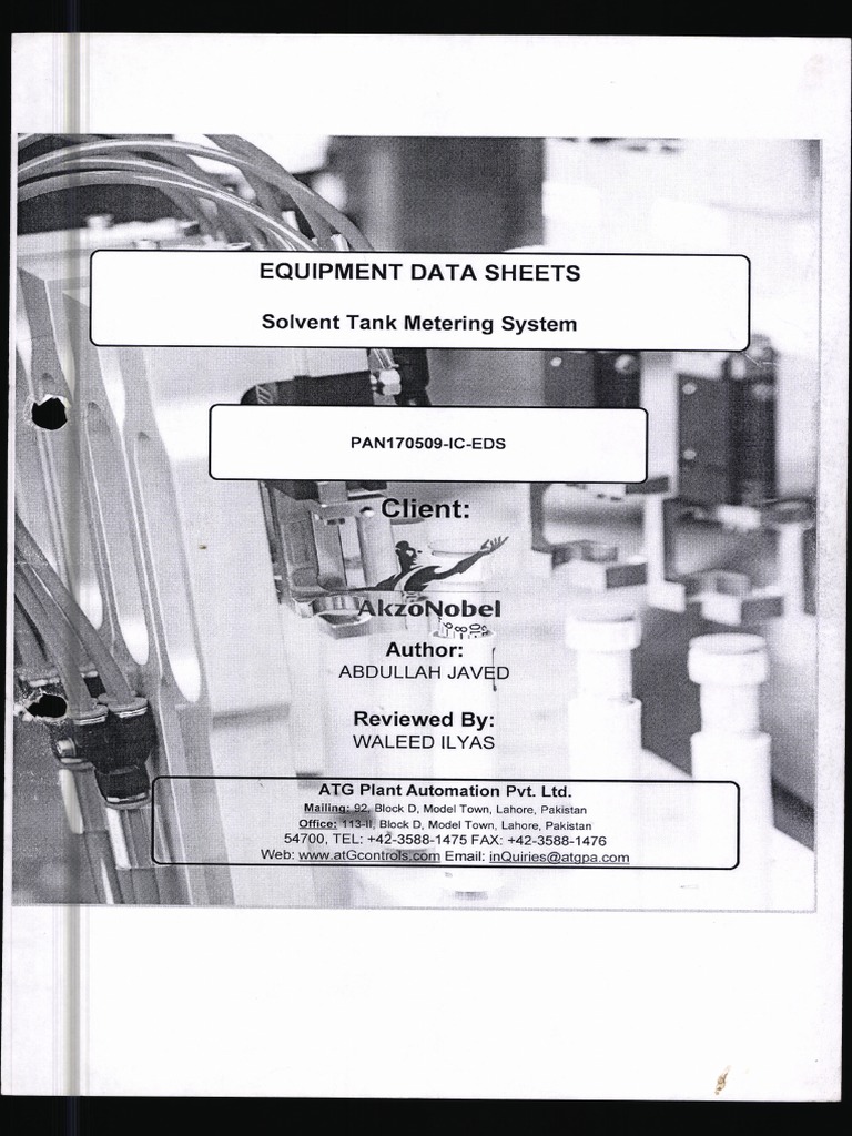Equipment Data Sheet PDF