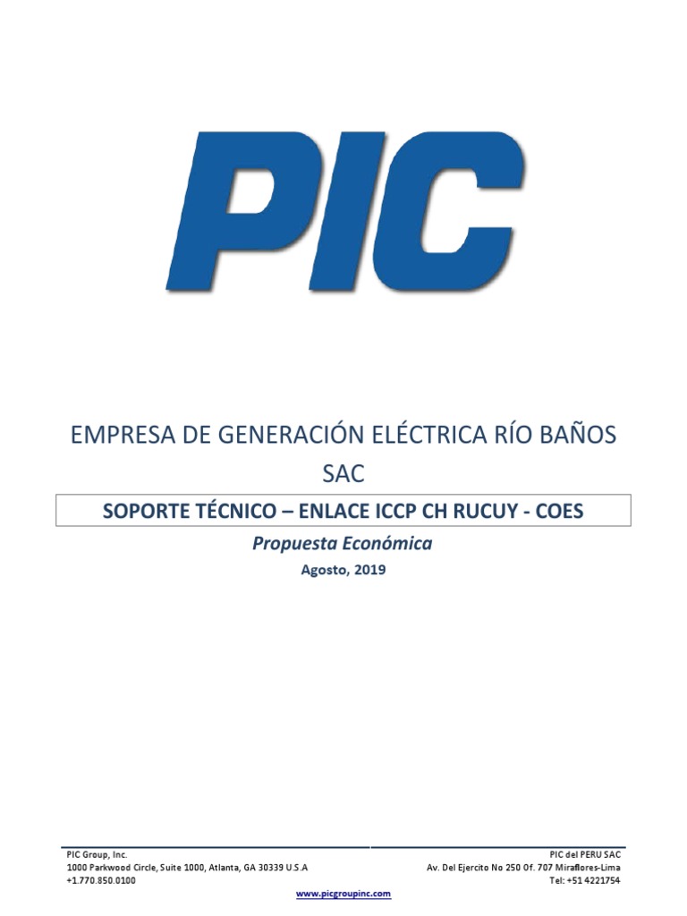 Propuesta Económica Soporte Técnico ICC Rucuy - COES | PDF | Generación ...