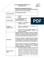 Plan Analítico Formación Cívica y Ética, Naturaleza y Sociedades. 1er. Grado