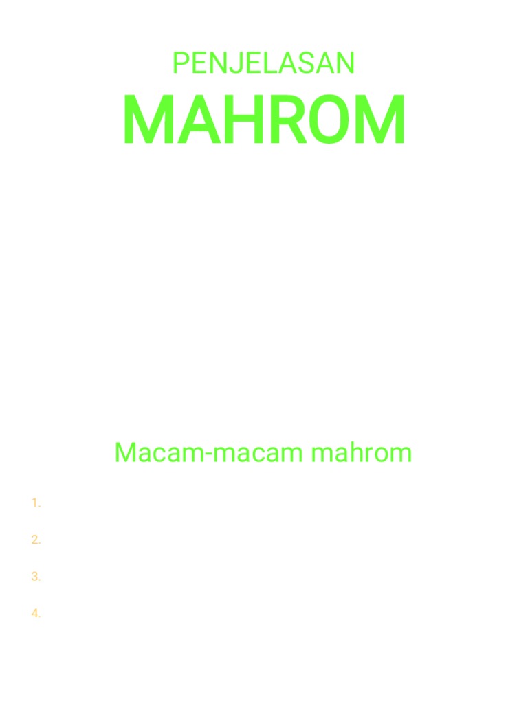 38 Penjelasan Mahrom 1 4 | PDF