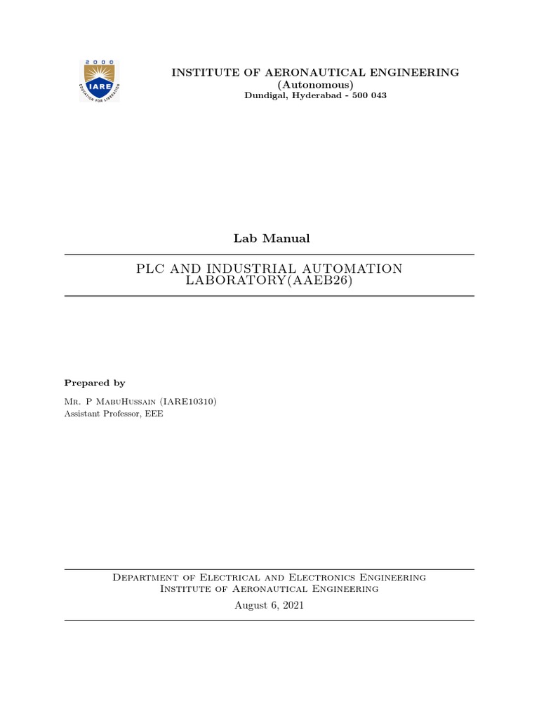 PLC Interview Questions & Lab Manual | PDF | Programmable Logic ...