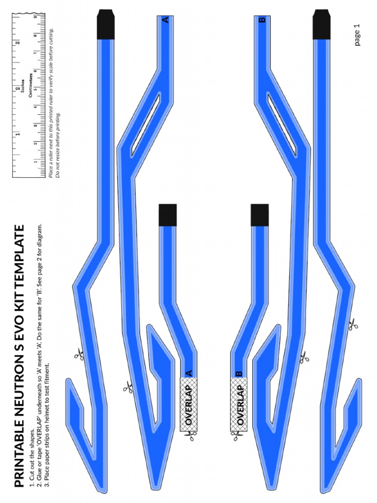 Evo Printable Sizing Template (Portrait) | PDF