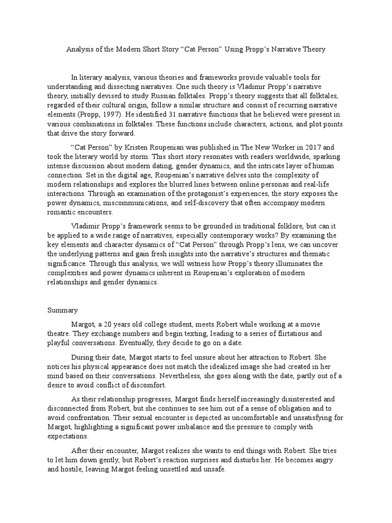 Analysis of the Modern Short Story PDF Narrative Folklore