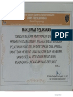 Maklumat Pelayanan Dinas Perhubungan DIY Tahun 2021