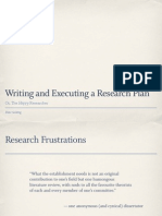 Making and Executing A Research Plan