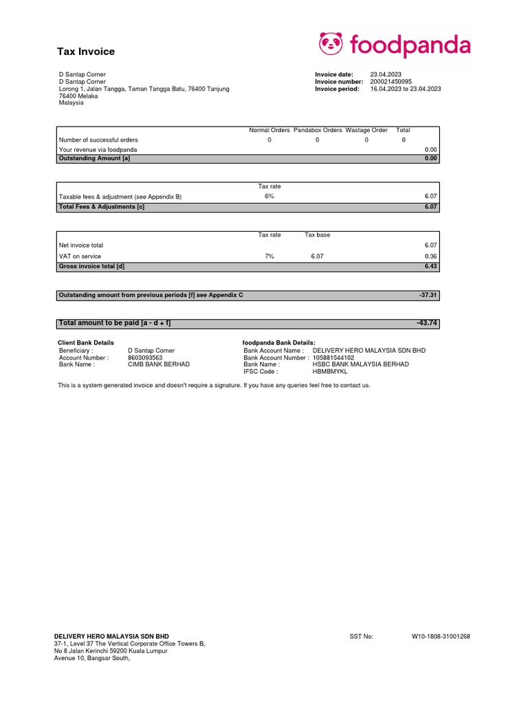 Tax invoice total amount to be paid a d f 43 74 pdf