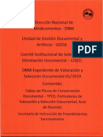 Valoración y Selección Documental y TPCD 2019 - Expedientes #01 y 02.