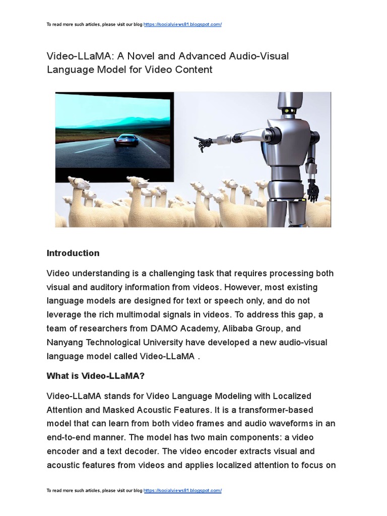 Video-LLaMA: Advanced Audio-Visual Model | PDF | Cognitive Science ...