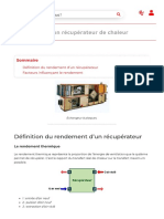 Rendement D - Un Récupérateur de Chaleur - Energie Plus Le Site