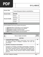 Syllabus - BCA409-Content Management Using Wordpress - 4BCA