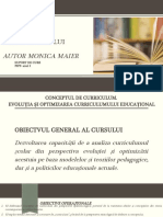 Curs 1 - Conceptul de Curriculum. Evoluția Curriculumului Educațional Curriculumului - PIPP - Anul I