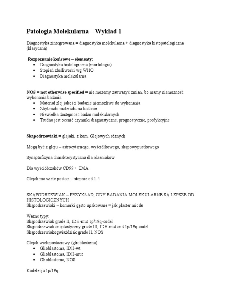 Patologia molekularna 3 roku pdf