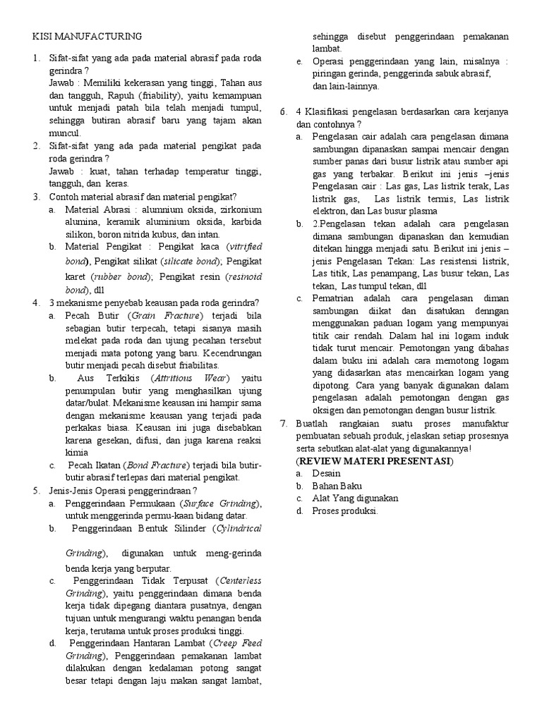 Kisi Manufacturing PDF