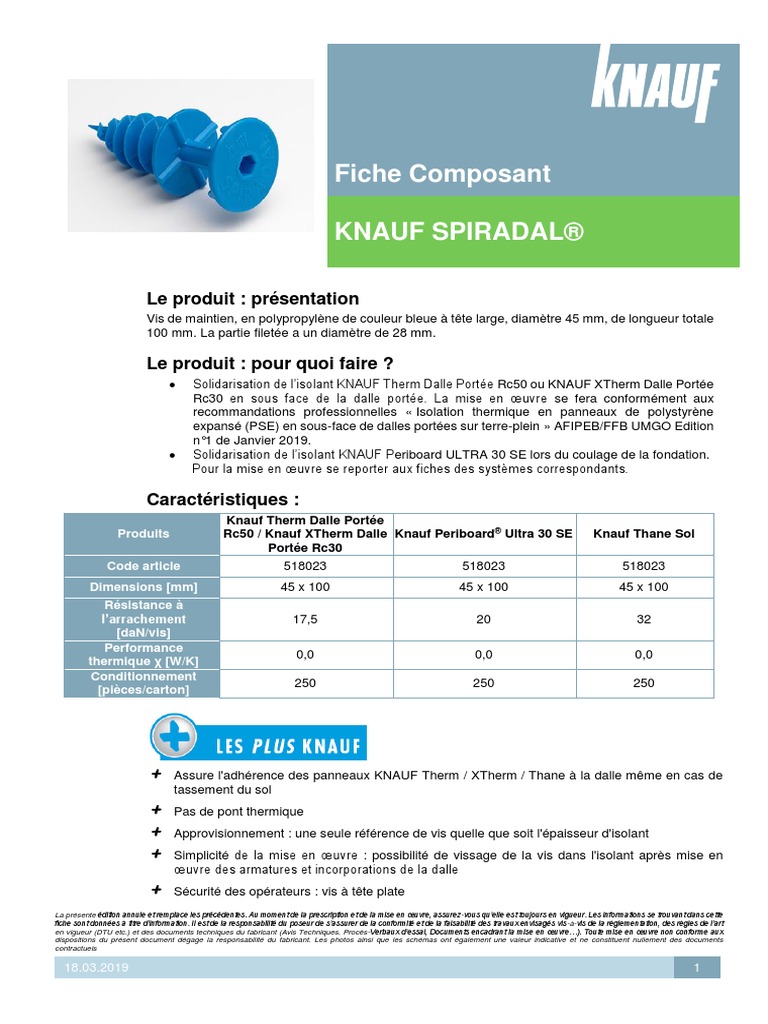 Fiche Technique Knauf Spiradal PDF