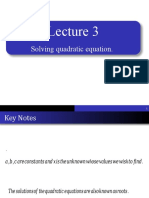 Lecture 3-POLYNOMIALS-Solving Quadratic Equation