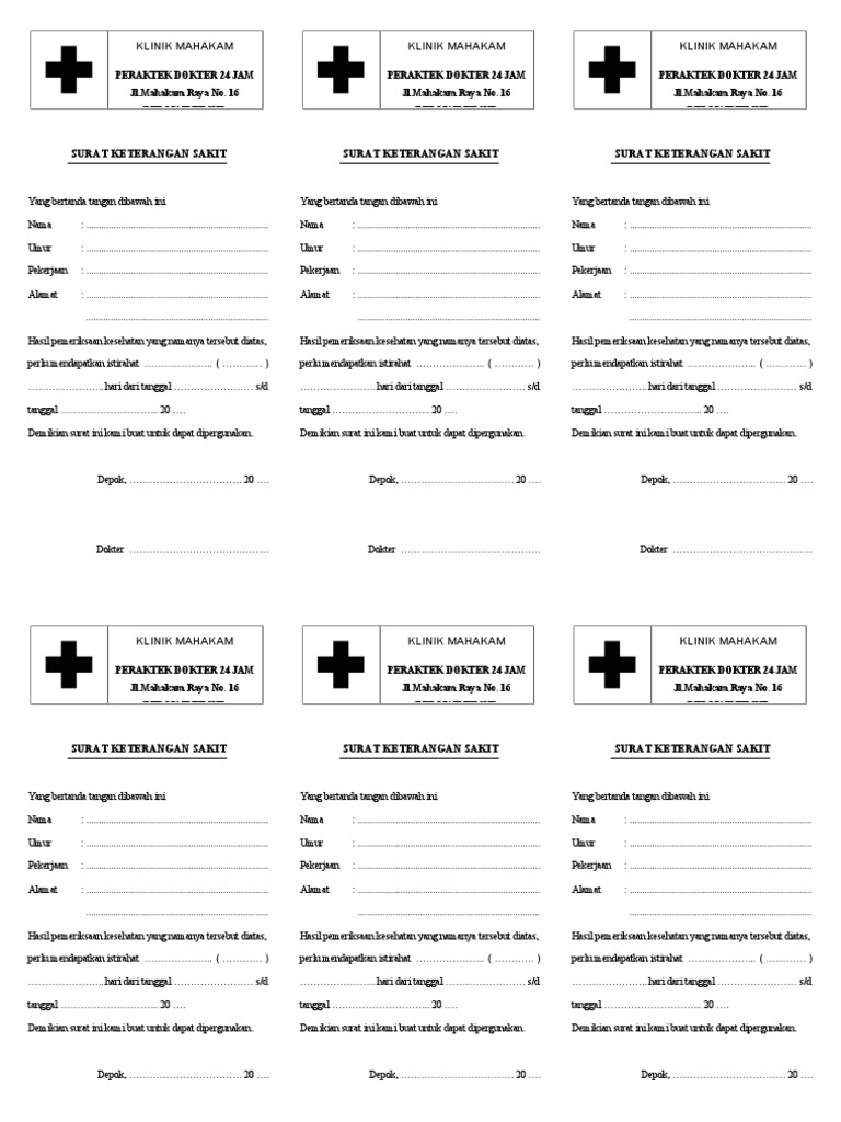 Surat Keterangan Sakit