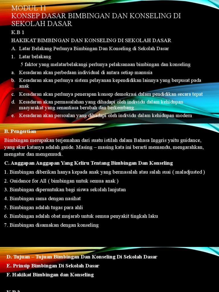 Bimbingan dan Konseling di Sekolah Dasar | PDF