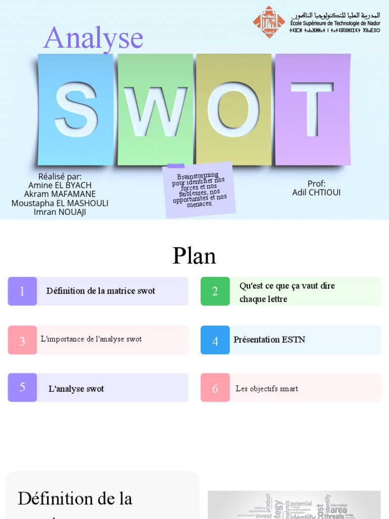 Analyse SWOT de l'ESTN | PDF | Analyse SWOT | Optimisation de moteur de ...
