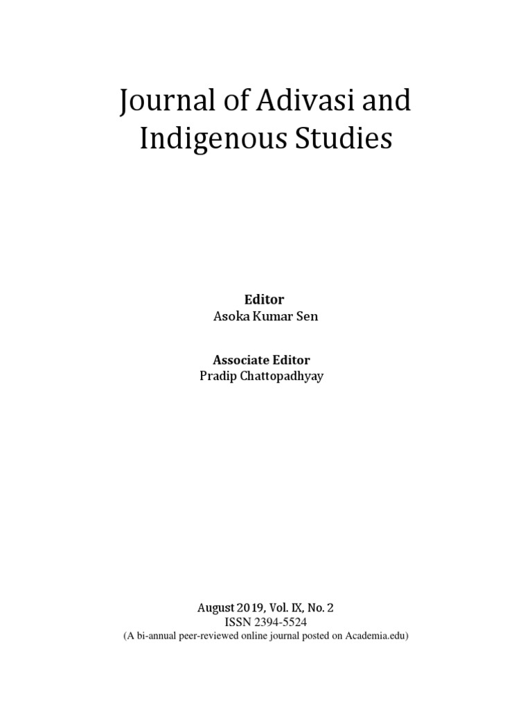 Journal of Adivasi and Indigenous Studies | PDF