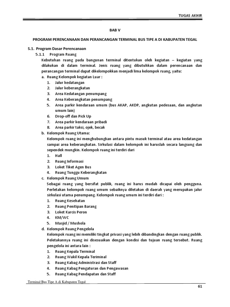 Perencanaan Terminal Bus Tegal | PDF