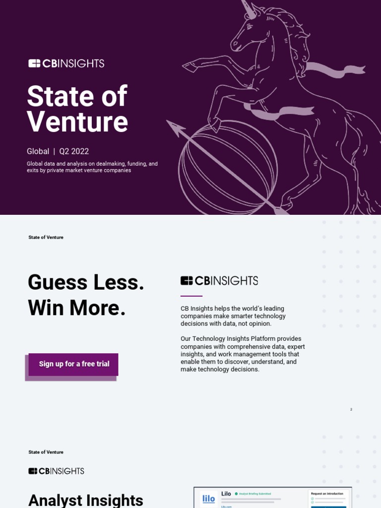 reportsCB Insights Venture Report Q2 2022.pdfutm Campaign Marketing State  Venture 2022 07&utm Mediu 2 | PDF | Finance & Money Management | Social  Science