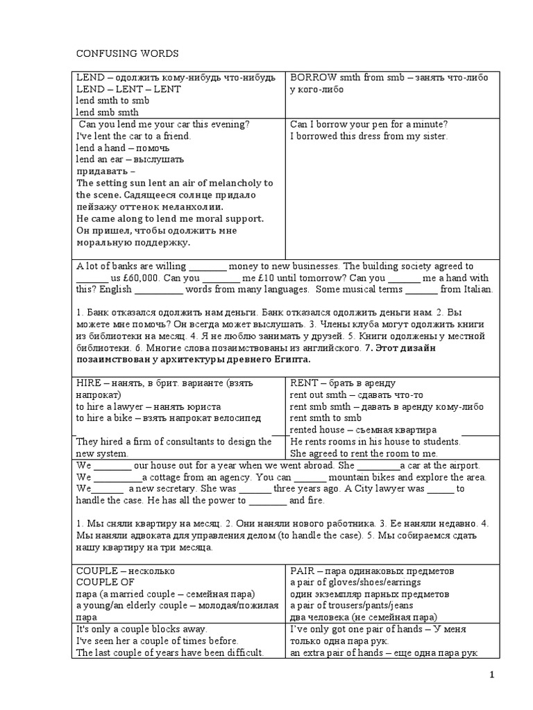 Confusing Words | PDF